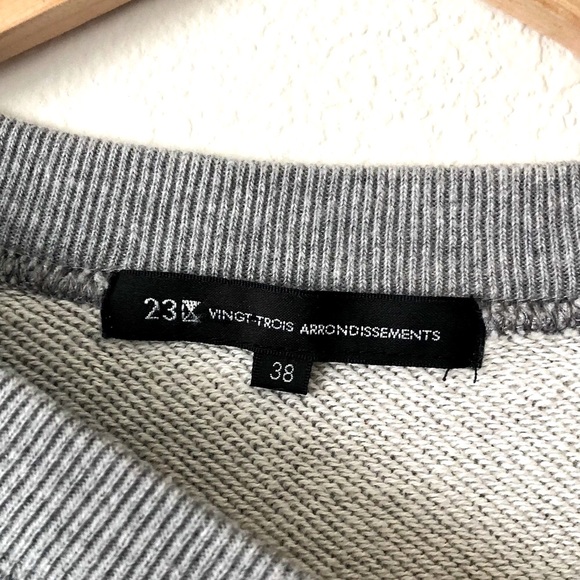 *RARE* 23 HOURS VINGT-TROIS ARRONDISSEMENT Grey Crewneck Sweatshirt – Women’s S - Picture 7 of 7
